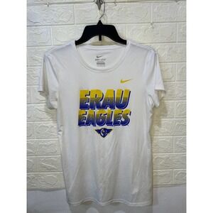 ERAU Eagles Nike Dri-Fit Short Sleeve T-Shirt for Women - White, Used, Size L